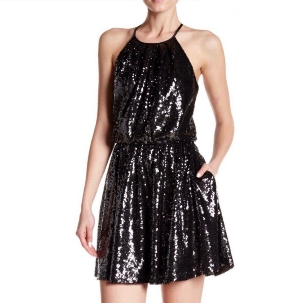 NEW JAY X JAYGODFREY BLACK SEQUIN MINI DRESS